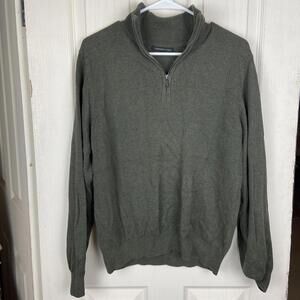 van heusen green knit quarter zip sweater small men’s